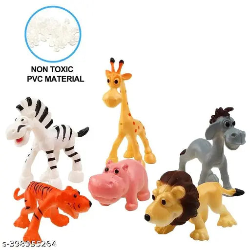 Funny Jungle Animals Toy Set – Mini Cartoon Animal Figures for Kids, 12-Piece Forest Animal Playset