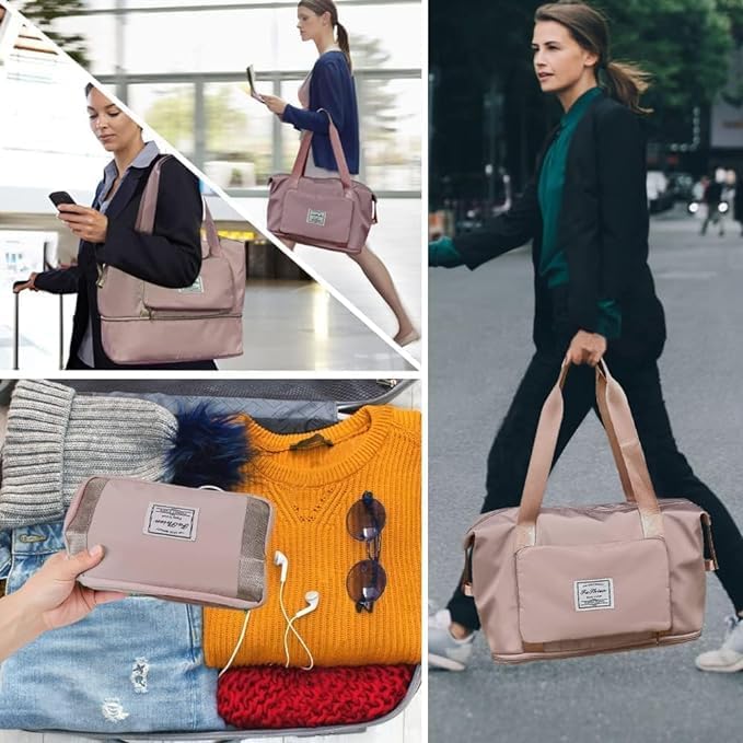 Waterproof Foldable Travel Duffel Bag – Lightweight Carry-On Luggage Tote for Gym, Sports, Weekend Trips & Travel