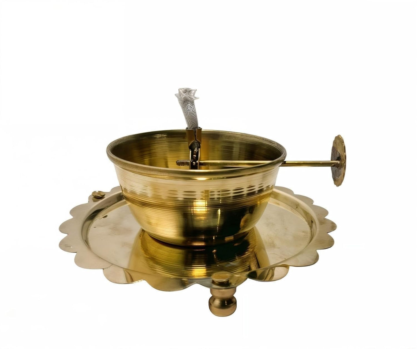Akhand Diya Lamp with Adjustable Wick & Glass Cover | Brass Deepam Oil Lamp for Puja Room, Mandir & Home Décor (Gold, Pack of 1)