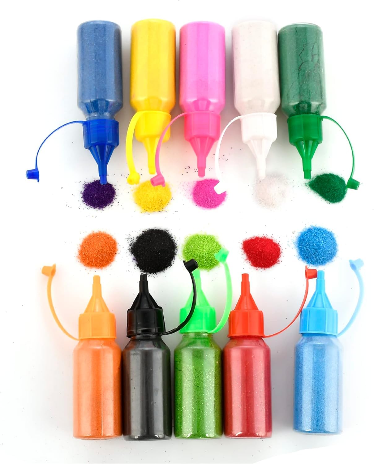 Rangoli Colour Powder Bottles – Pack of 10 (40gm Each) | Decorative Rangoli Powder for Diwali, Navratri, Pongal, Puja & Festival