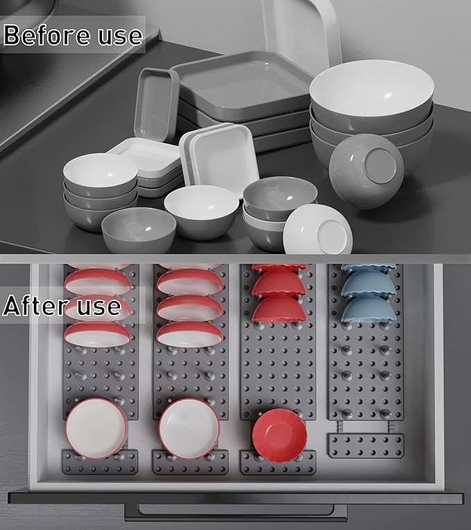 Kitchen Cupboard & Drawer Organizer – Pegboard Tray for Cabinets, Utensils & Kitchen Accessories