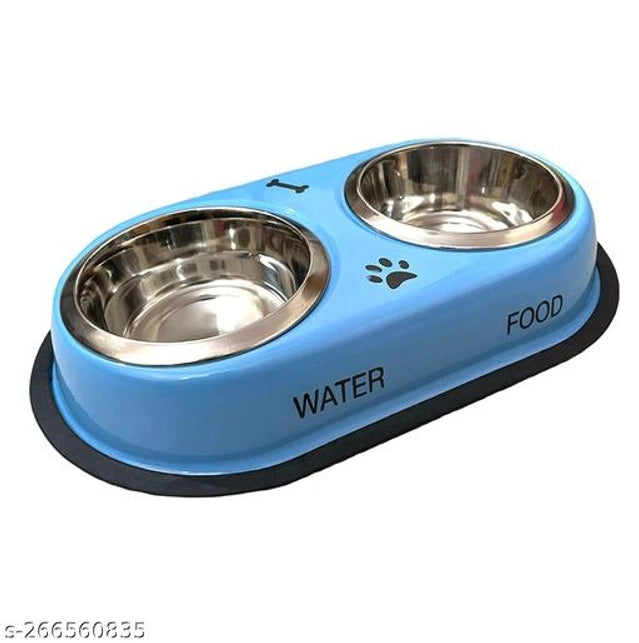 Stainless Steel Feeding Bowl for Pets (Multicolor, Size M) | Durable, Non-Slip & Easy-to-Clean Food and Water Bowl for Dogs & Cats