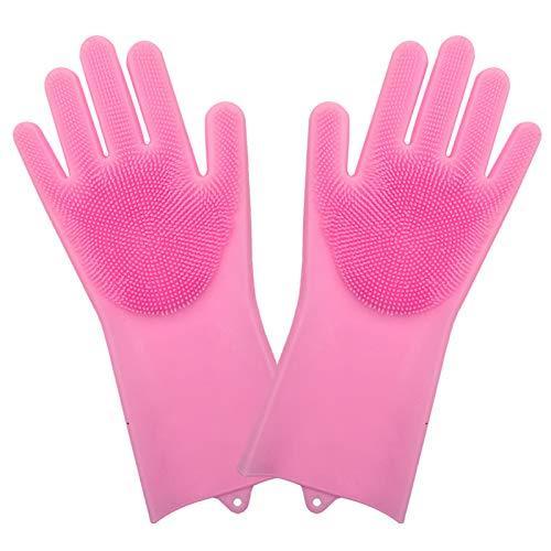 Silicone Dish Washing & Cleaning Gloves – Heat Resistant Gloves for Kitchen, Dishwashing, and Pet Grooming (Multicolor, Set of 1)