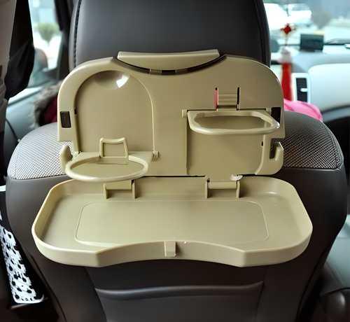 Car Back Seat Foldable Table Tray with Cup Holder | Portable Dining & Storage Tray for Travel and Long Drives