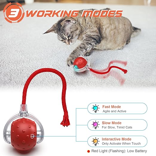 Electric Automatic Cat Ball Toy – Interactive Multicolor Rolling Toy for Cats at Home