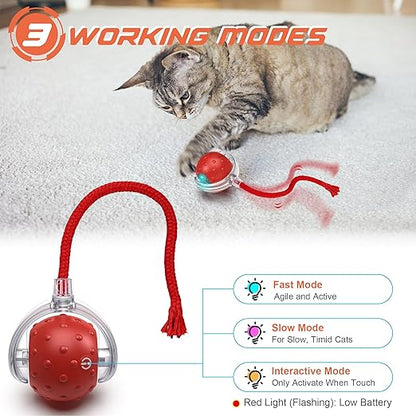 Electric Automatic Cat Ball Toy – Interactive Multicolor Rolling Toy for Cats at Home