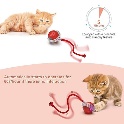 Electric Automatic Cat Ball Toy – Interactive Multicolor Rolling Toy for Cats at Home