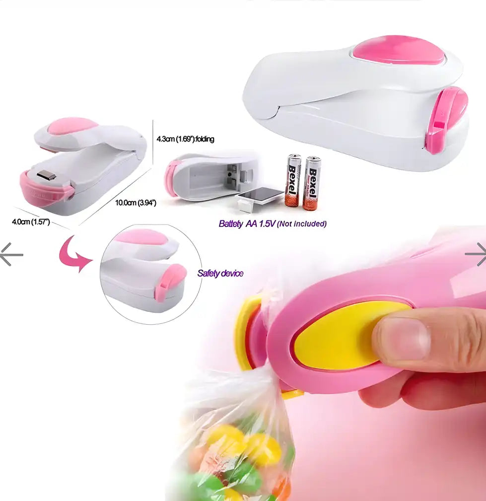 Hand Held Plastic Mini Heat Sealing Machine – Portable Bag Sealer for Food Storage & Snacks (Pack of 2)