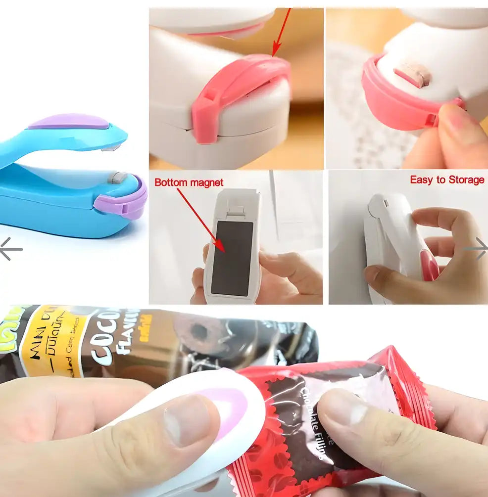 Hand Held Plastic Mini Heat Sealing Machine – Portable Bag Sealer for Food Storage & Snacks (Pack of 2)