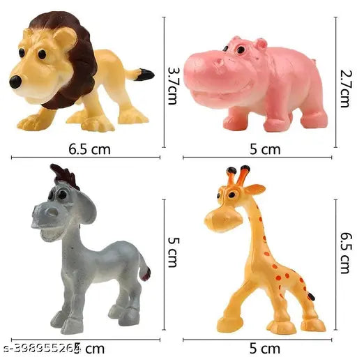 Funny Jungle Animals Toy Set – Mini Cartoon Animal Figures for Kids, 12-Piece Forest Animal Playset