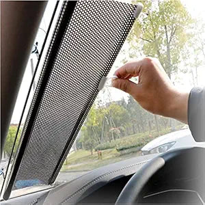 Universal Fit Magnetic Car Side Window Privacy Sunshade | UV Protection Car Window Curtain | Easy to Install, Foldable & Heat Resistant (Pack of 2)