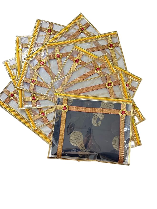 Saree/Suit Cover Bags for Storage – Single Packing with Secure Zipper Closure, Multicolor (Pack of 6) | Fabric Garment Organizer Pouch for Wardrobe