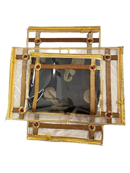 Saree/Suit Cover Bags for Storage – Single Packing with Secure Zipper Closure, Multicolor (Pack of 6) | Fabric Garment Organizer Pouch for Wardrobe