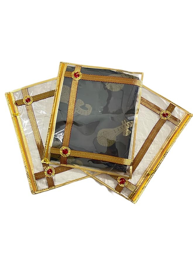 Saree/Suit Cover Bags for Storage – Single Packing with Secure Zipper Closure, Multicolor (Pack of 6) | Fabric Garment Organizer Pouch for Wardrobe