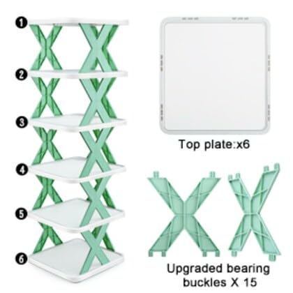 Plastic 4-Layer Foldable Shoe Rack – Multi-Color Storage Organizer for Shoes, Slippers & Home Essentials