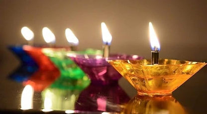 3D Diya Lights (Set of 12) | Decorative Electric Diyas for Diwali Festival, Pooja & Home Decor