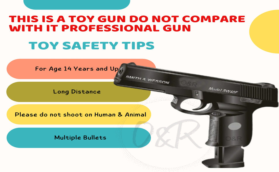 Action Force Toy Gun – Safe Plastic Bullets, Black & Yellow