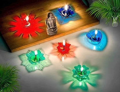 3D Diya Lights (Set of 12) | Decorative Electric Diyas for Diwali Festival, Pooja & Home Decor