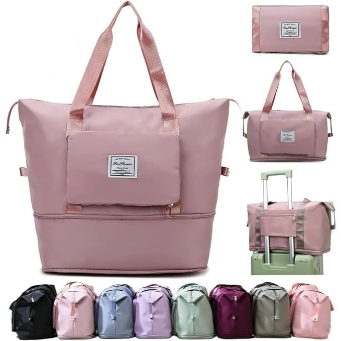 Waterproof Foldable Travel Duffel Bag – Lightweight Carry-On Luggage Tote for Gym, Sports, Weekend Trips & Travel