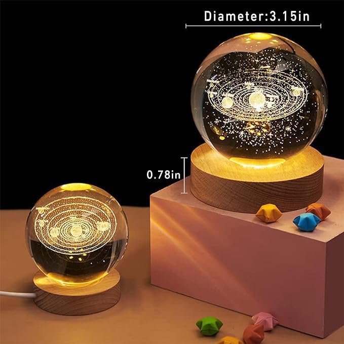 3D Crystal Lamp Ball – LED Night Light with Assorted Designs, Decorative Gift Lamp