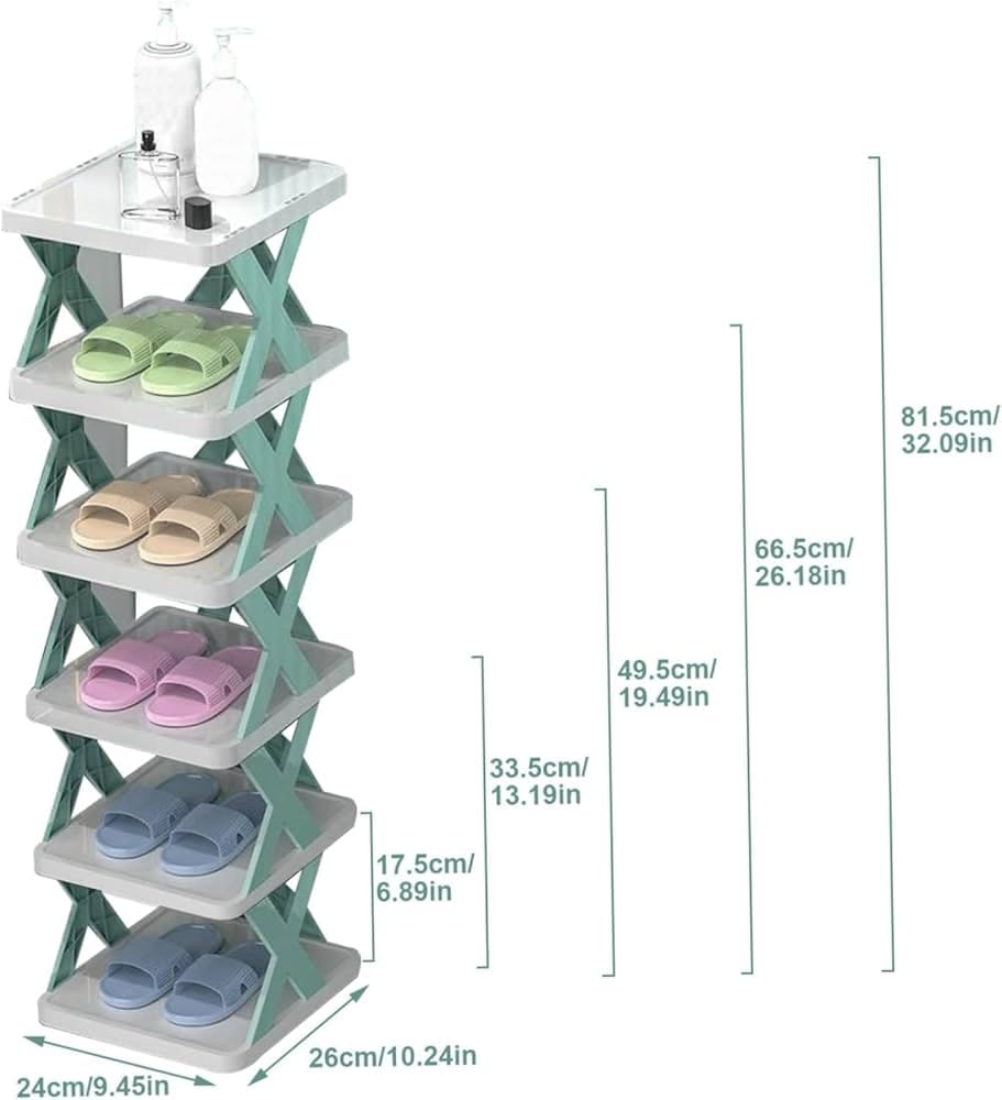 Plastic 4-Layer Foldable Shoe Rack – Multi-Color Storage Organizer for Shoes, Slippers & Home Essentials