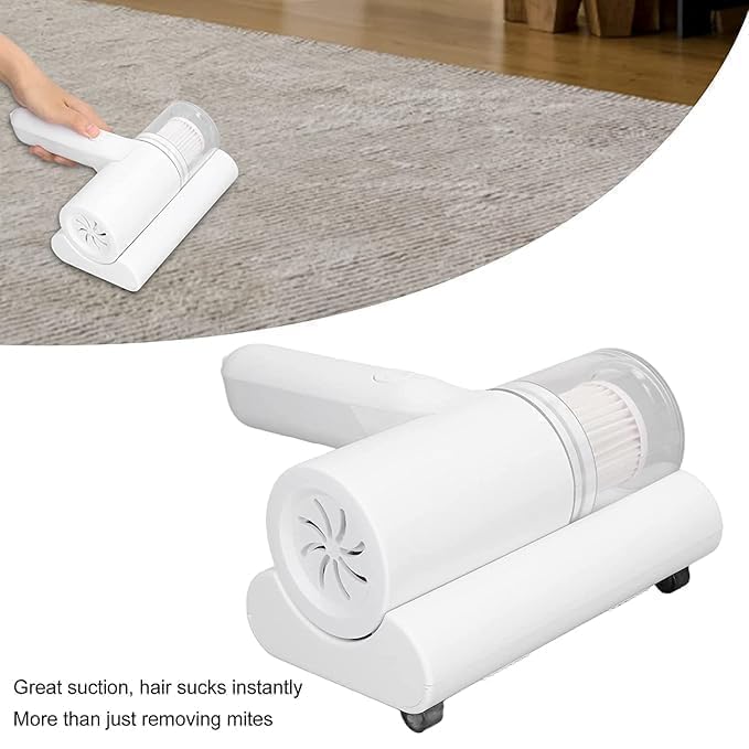 Portable Handheld Dust & Mite Remover – Wireless Rechargeable Vacuum Cleaner with Dust Suction Brush