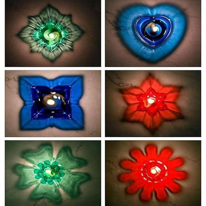 3D Diya Lights (Set of 12) | Decorative Electric Diyas for Diwali Festival, Pooja & Home Decor