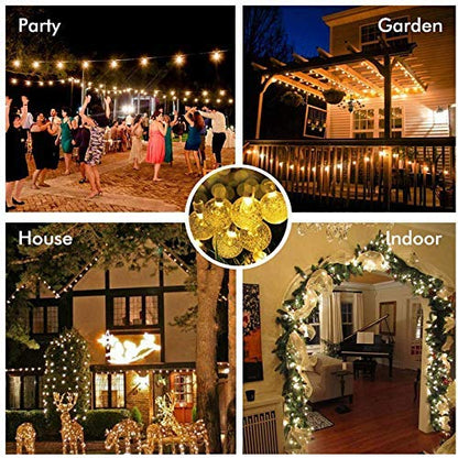 New 16 LED Crystal Balls String Light | Warm White | Decorative Fairy Light for Home, Bedroom, Garden, Diwali & Christmas (Pack of 1)
