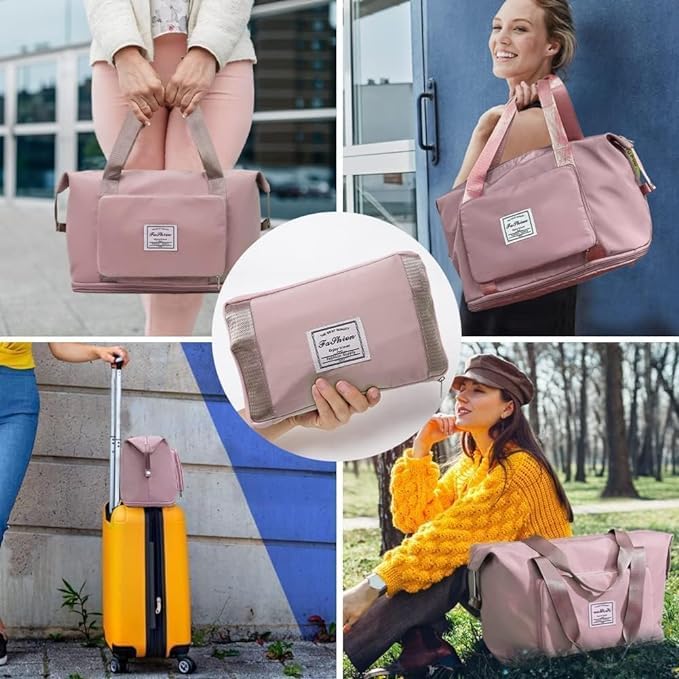 Waterproof Foldable Travel Duffel Bag – Lightweight Carry-On Luggage Tote for Gym, Sports, Weekend Trips & Travel