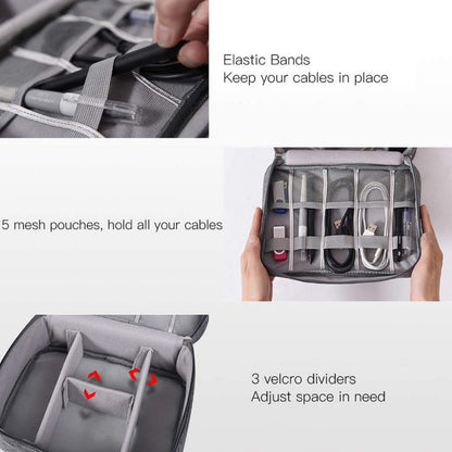 Universal Travel Gadget Organizer Bag – Compact Cable Storage Pouch for Cords, Chargers, Power Bank, Plug & Accessories