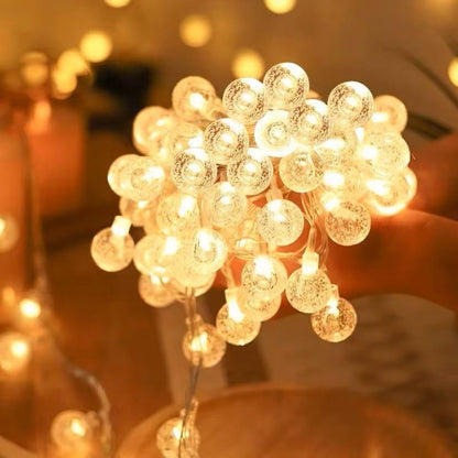 New 16 LED Crystal Balls String Light | Warm White | Decorative Fairy Light for Home, Bedroom, Garden, Diwali & Christmas (Pack of 1)