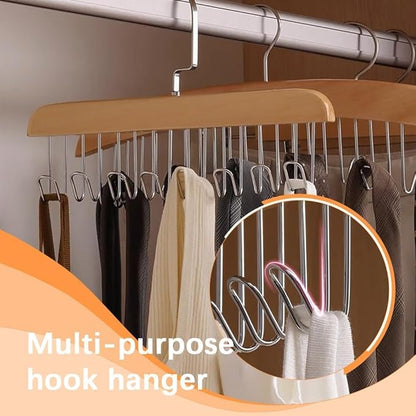 Hanger Anti-Slip Multipurpose Belt Organizer for Shawls, Purses, Scarves & Ties | Round Hook Design for Closet Storage
