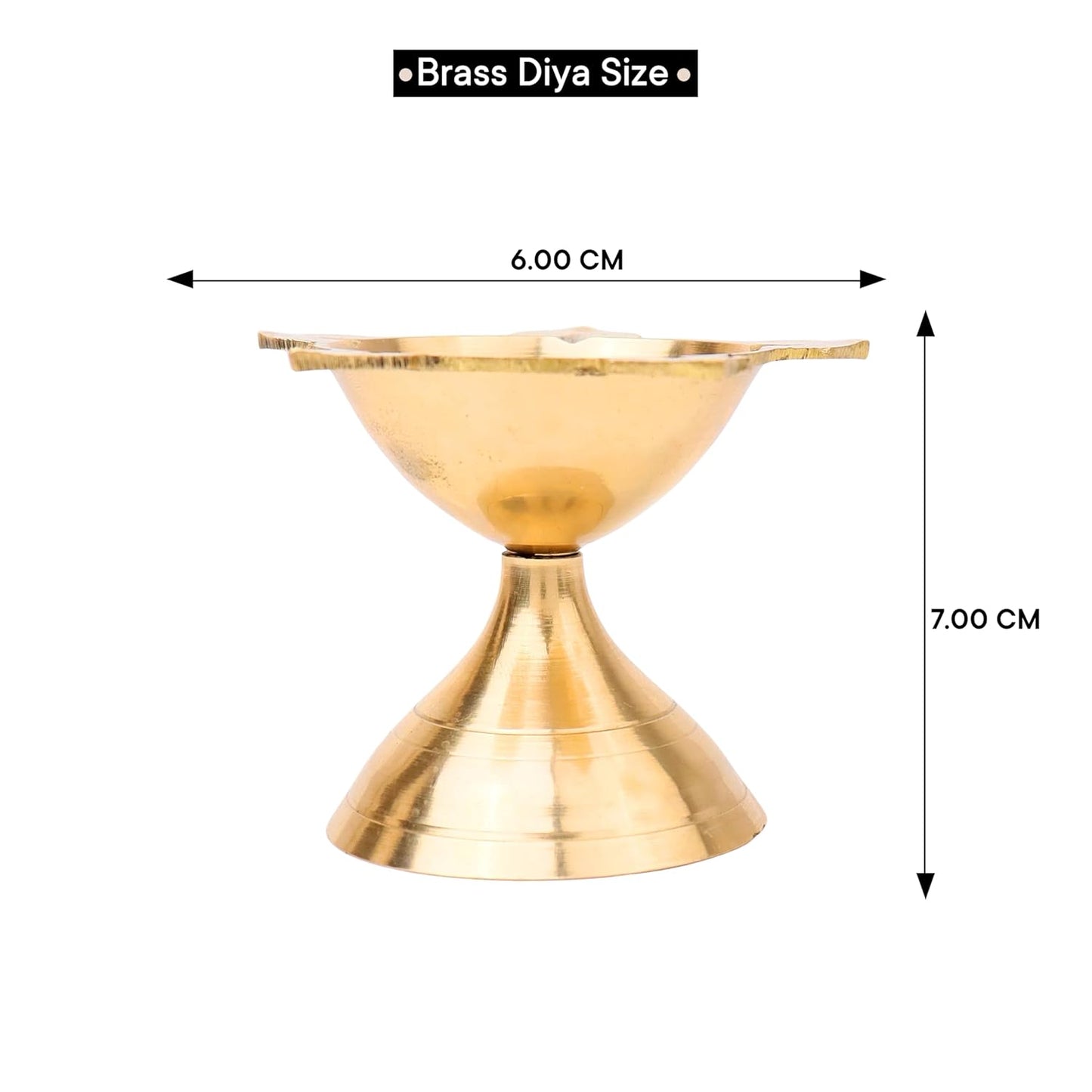 Brass Panchmukhi Diya – Traditional 5 Face Deepam (Gold, Pack of 2)