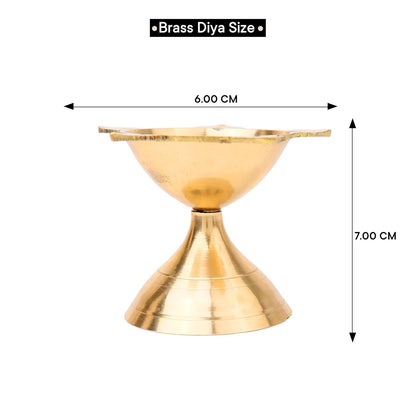 Brass Panchmukhi Diya – Traditional 5 Face Deepam (Gold, Pack of 2)