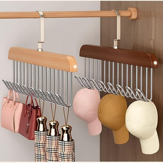 Hanger Anti-Slip Multipurpose Belt Organizer for Shawls, Purses, Scarves & Ties | Round Hook Design for Closet Storage