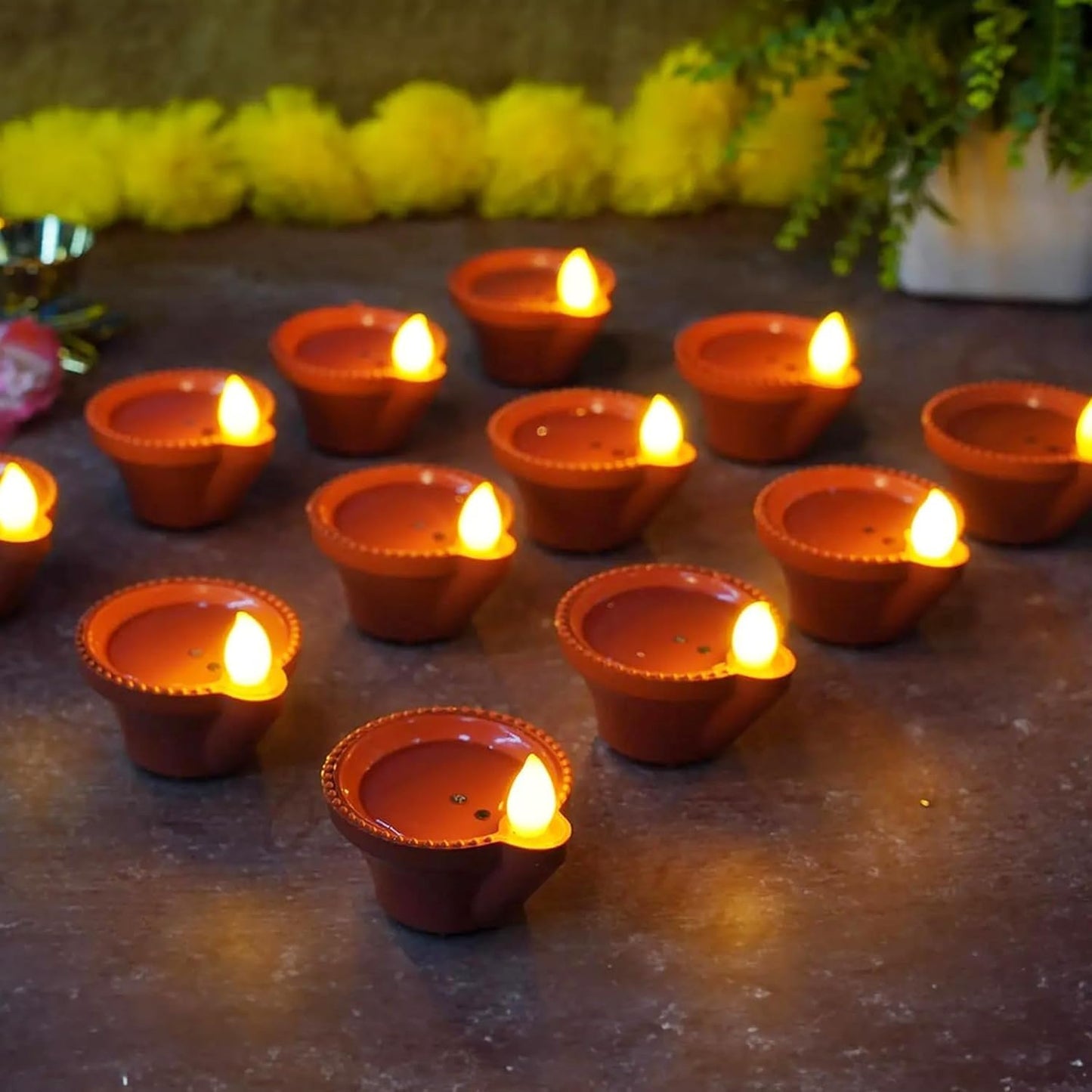 Water Sensor Floating LED Diya (Pack of 6) | Decorative LED Lamps for Diwali, Home & Festival Decoration