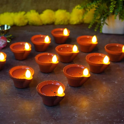 Water Sensor Floating LED Diya (Pack of 6) | Decorative LED Lamps for Diwali, Home & Festival Decoration