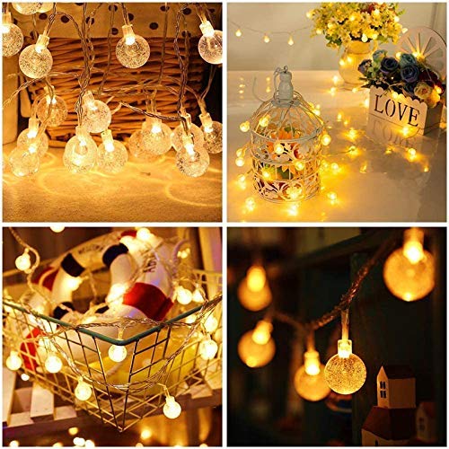 New 16 LED Crystal Balls String Light | Warm White | Decorative Fairy Light for Home, Bedroom, Garden, Diwali & Christmas (Pack of 1)