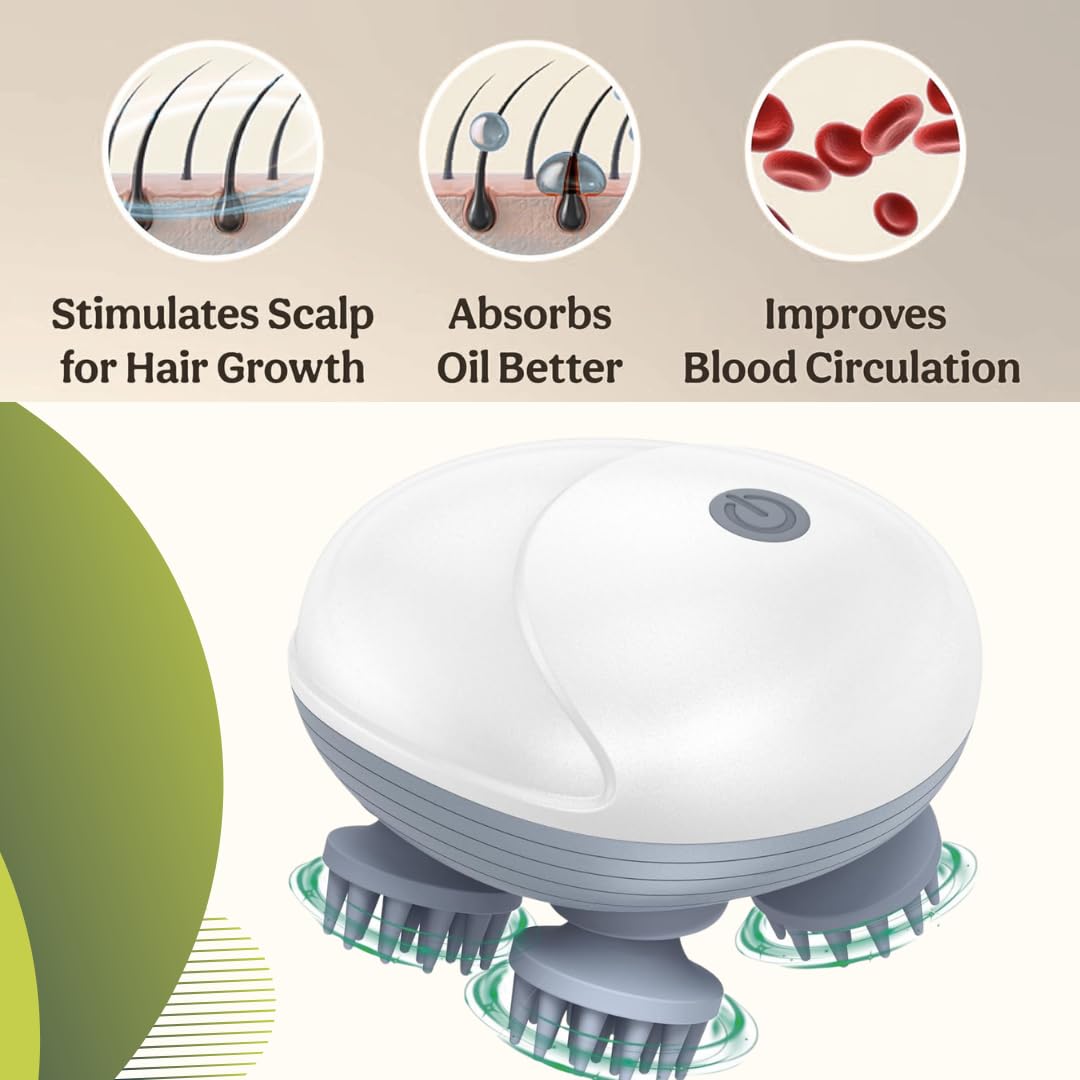 Cat & Dog Electric Massager | USB Rechargeable Pet Massage Brush | Relaxing 4-Head Rotating Design for Stress Relief & Improved Blood Flow