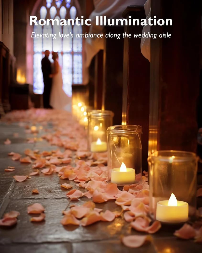 LED Tea Light Candles (Pack of 12) | Yellow LED Diyas for Home, Temple & Eco-Friendly Diwali Decoration