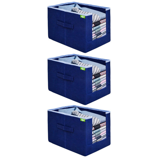 Closet Organizer – Foldable Shirt & Clothing Stackers for Wardrobe, Pack of 3 (Assorted Colors)