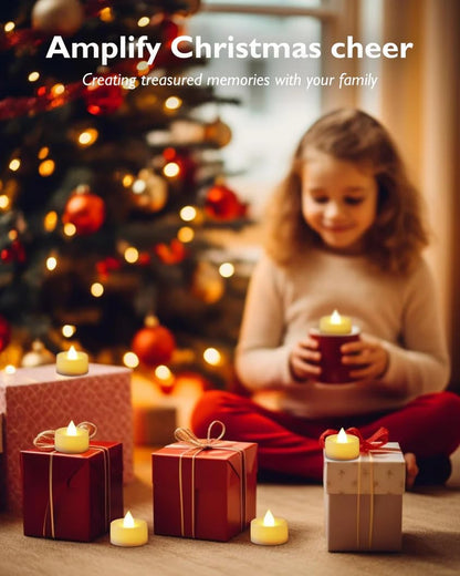 LED Tea Light Candles (Pack of 12) | Yellow LED Diyas for Home, Temple & Eco-Friendly Diwali Decoration