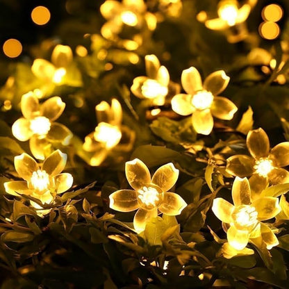 Silicone Flower LED String Fairy Lights | Warm White | Indoor & Outdoor Decorative Light for Home, Balcony, Garden, Festivals & Parties (Pack of 1)