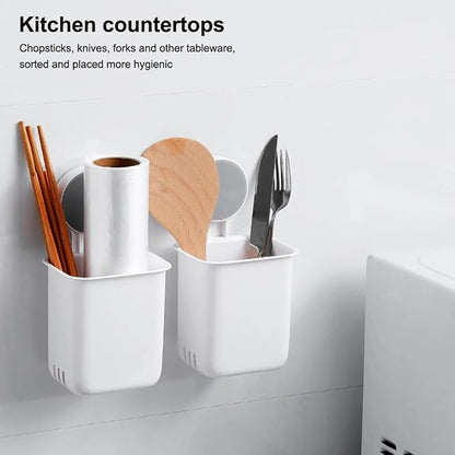 Punch-Free Toothbrush Holder Wall Mount – Multiuse Organizer for Toothbrushes, Toothpaste, Shavers, Razors & Makeup Brushes (Pack of 1)