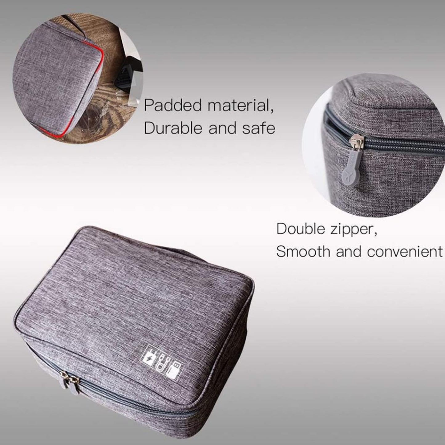 Universal Travel Gadget Organizer Bag – Compact Cable Storage Pouch for Cords, Chargers, Power Bank, Plug & Accessories