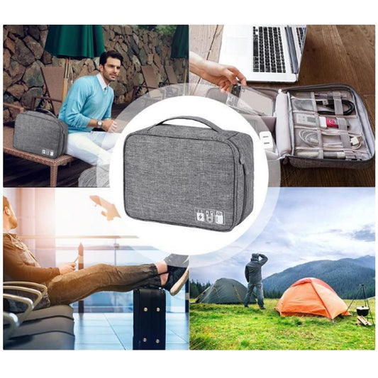 Universal Travel Gadget Organizer Bag – Compact Cable Storage Pouch for Cords, Chargers, Power Bank, Plug & Accessories