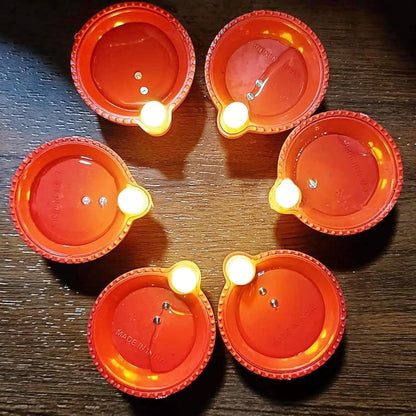 Water Sensor Floating LED Diya (Pack of 6) | Decorative LED Lamps for Diwali, Home & Festival Decoration