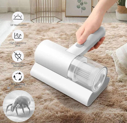 Portable Handheld Dust & Mite Remover – Wireless Rechargeable Vacuum Cleaner with Dust Suction Brush