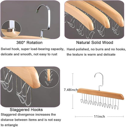 Hanger Anti-Slip Multipurpose Belt Organizer for Shawls, Purses, Scarves & Ties | Round Hook Design for Closet Storage