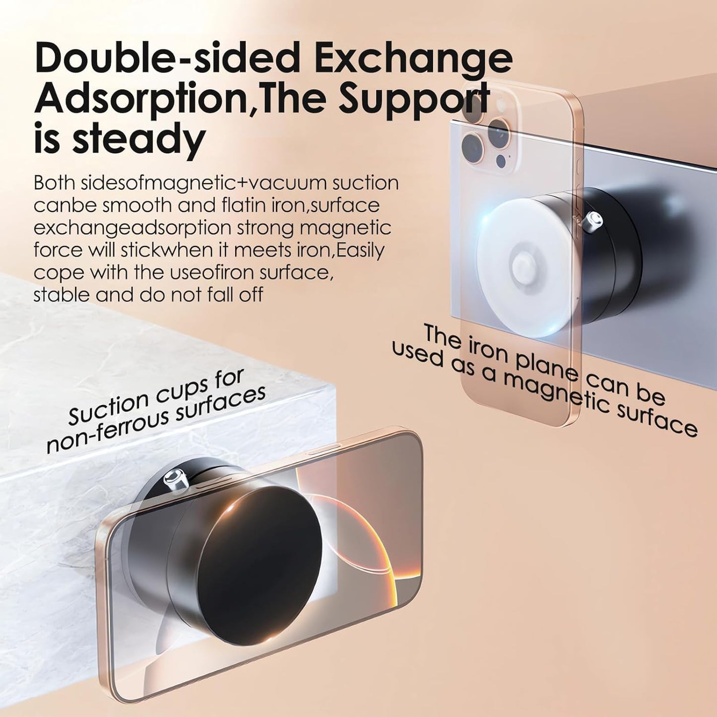 Vacuum Magnetic Suction Phone Holder – Universal Car Mount for Smartphones